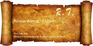 Rosenberg Tibor névjegykártya